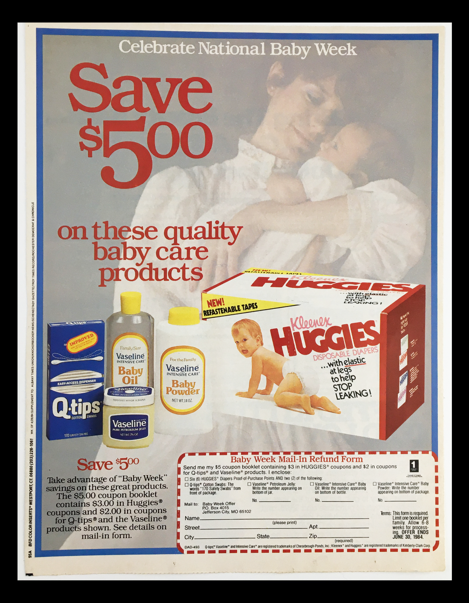 1984 Kleenex Celebrate National Baby Week Circular Coupon Advertisement