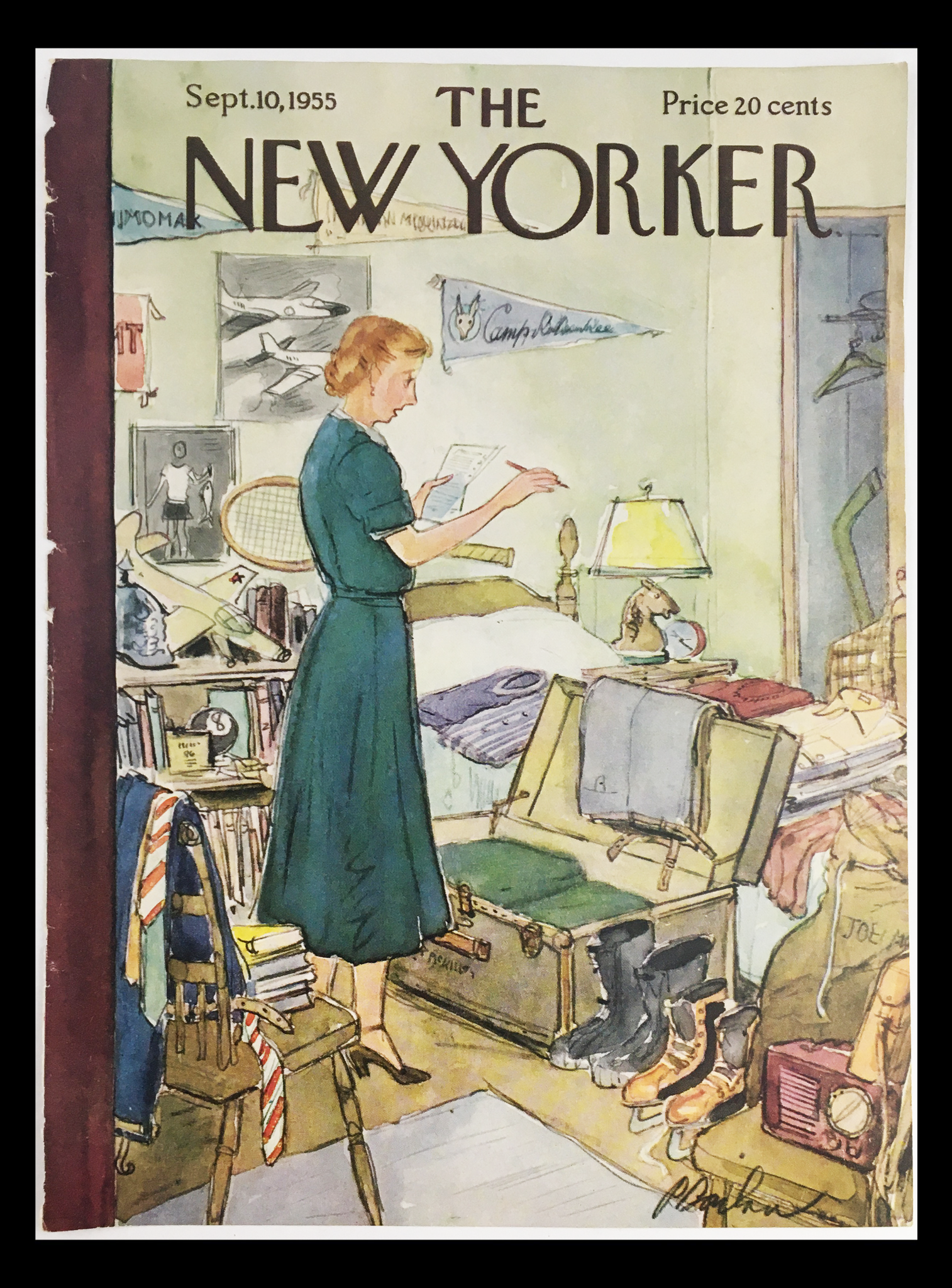 COVER ONLY The New Yorker September 10 1955 Full Cover Theme by Perry Barlow