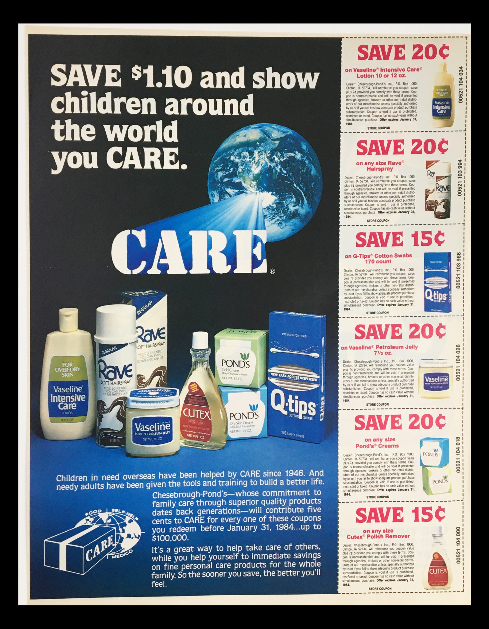 1984 Care Children's Products Circular Coupon Advertisement