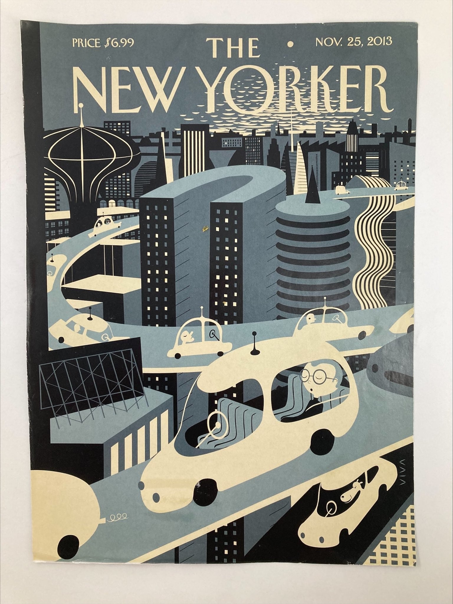 COVER ONLY The New Yorker November 25 2013 Asleep at the Wheel by Frank Viva