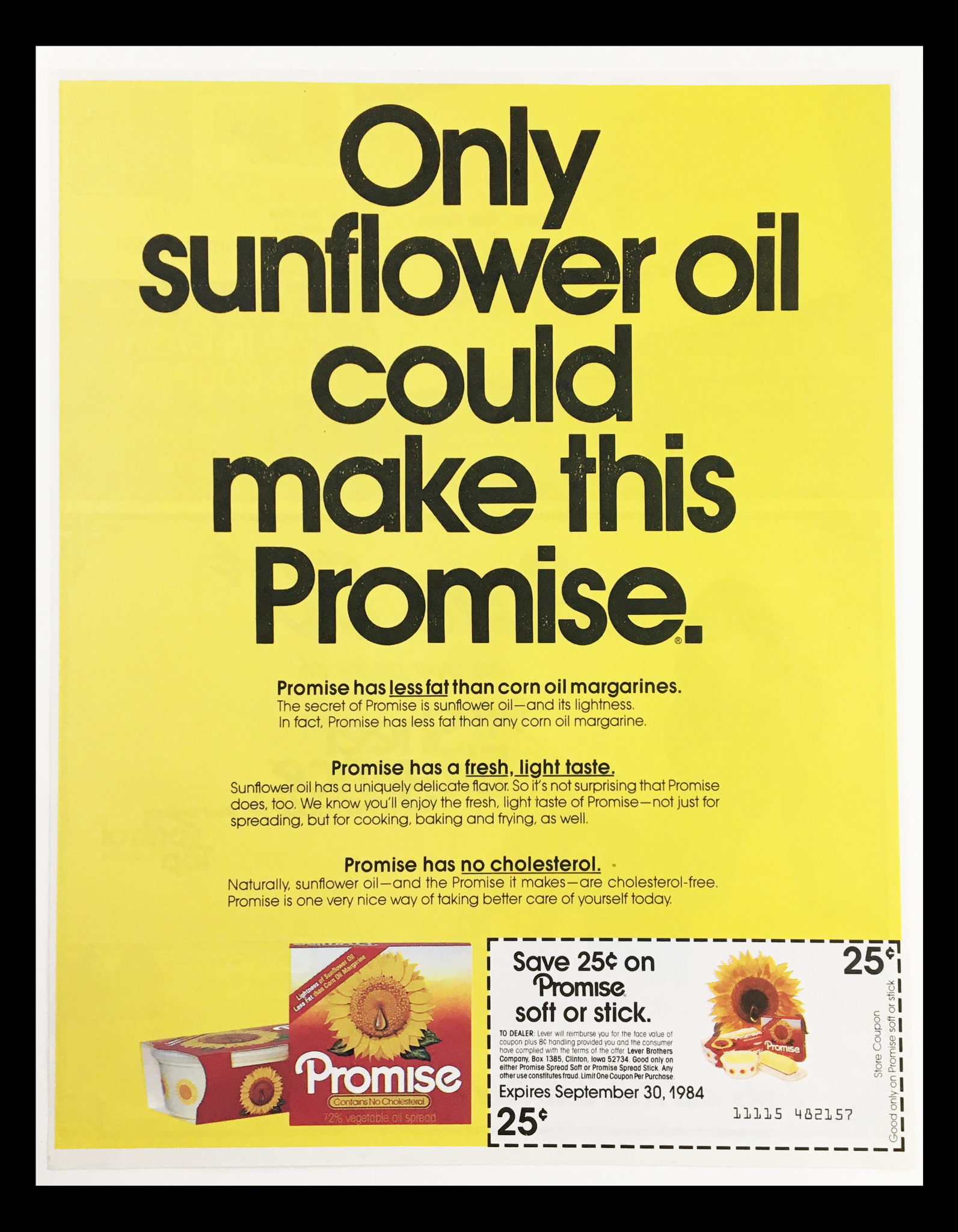 1984 Promise Vegetable Oil Spread Circular Coupon Advertisement