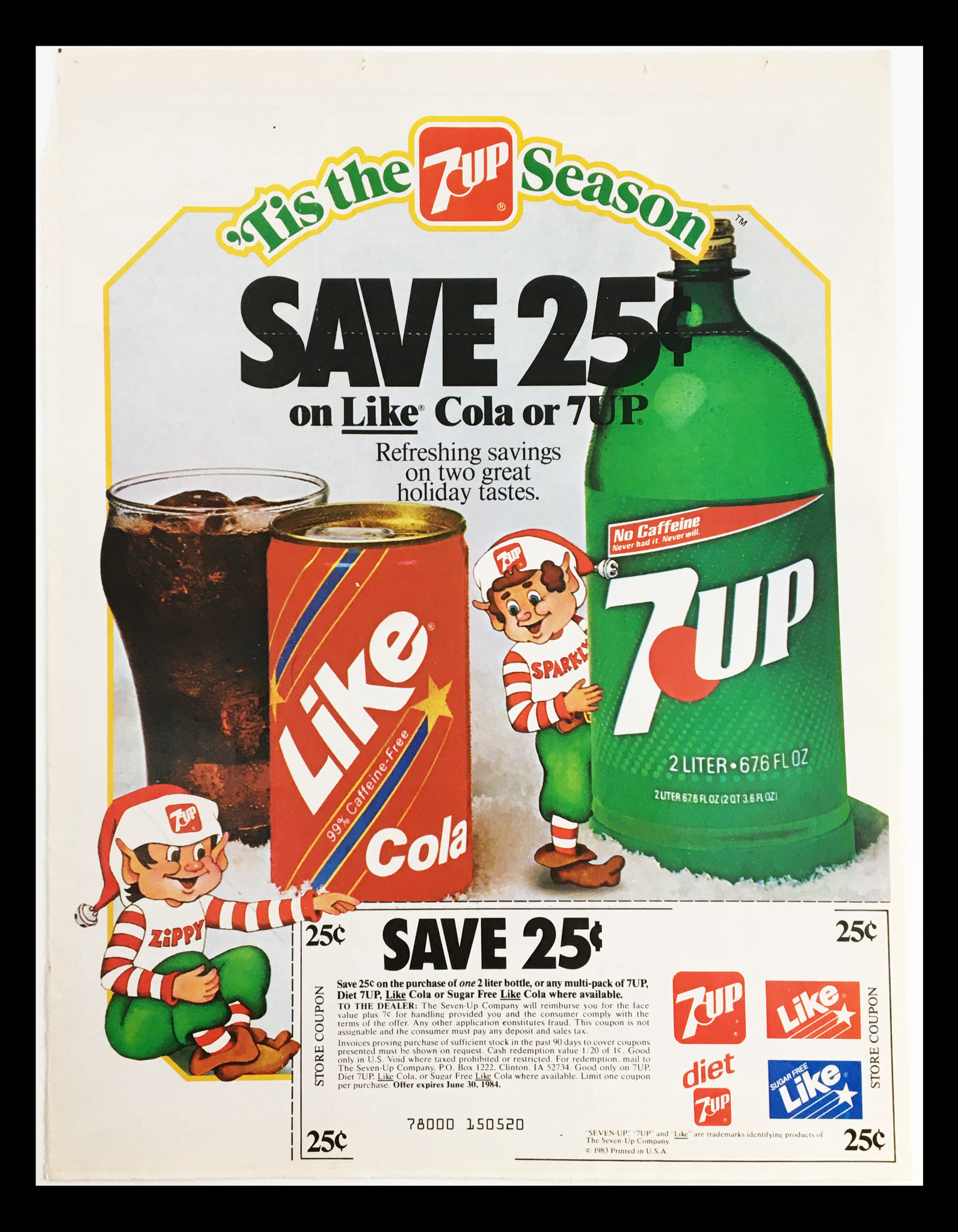 1984 7-Up Season & Like Cola Circular Coupon Advertisement