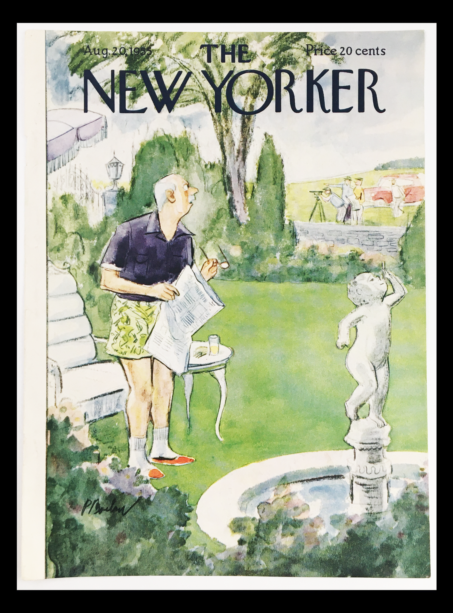 COVER ONLY The New Yorker August 20 1955 Full Cover Theme by Perry Barlow