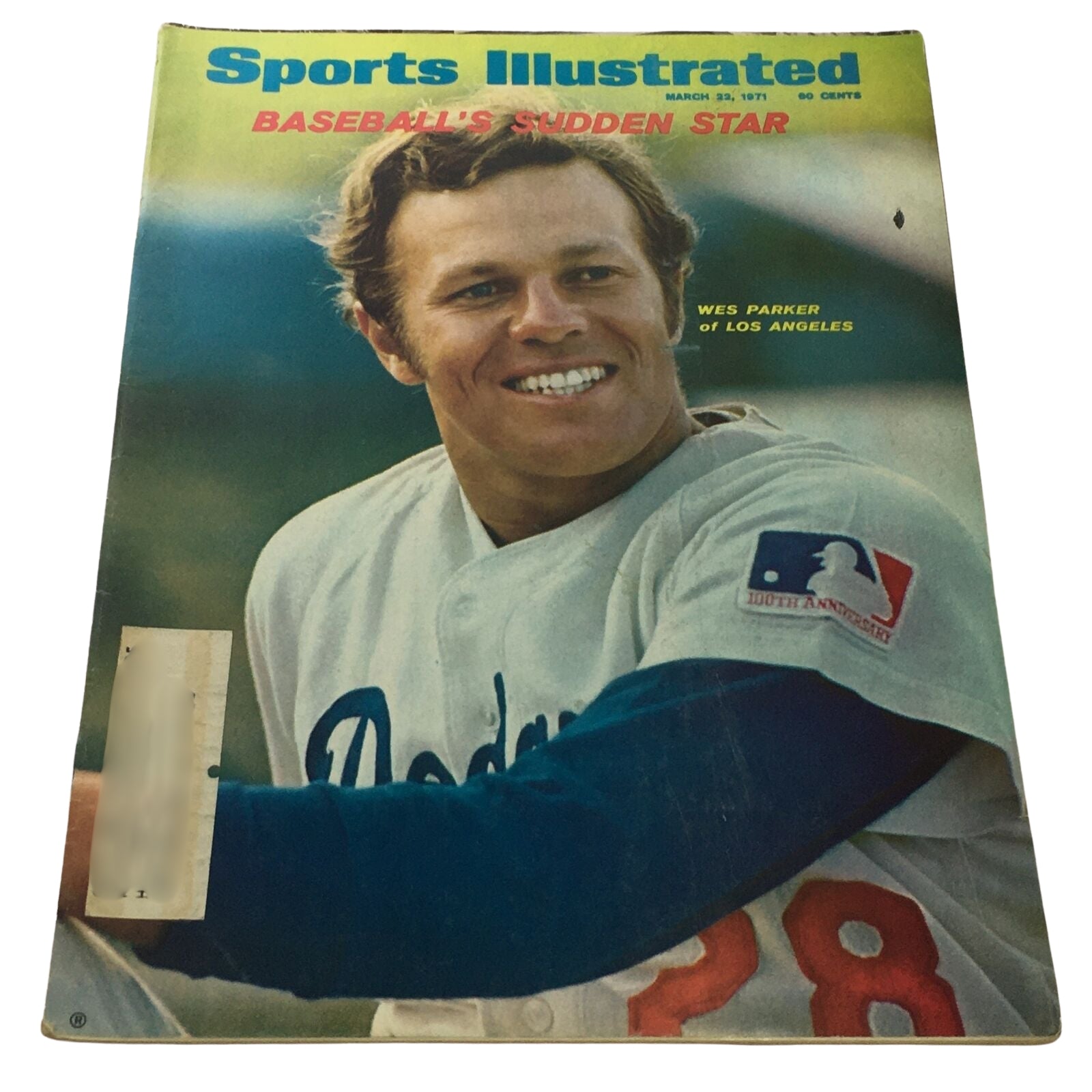 Cover of Sports Illustrated magazine titled 'Baseball's Sudden Star' featuring Wes Parker of Los Angeles, March 22, 1971.