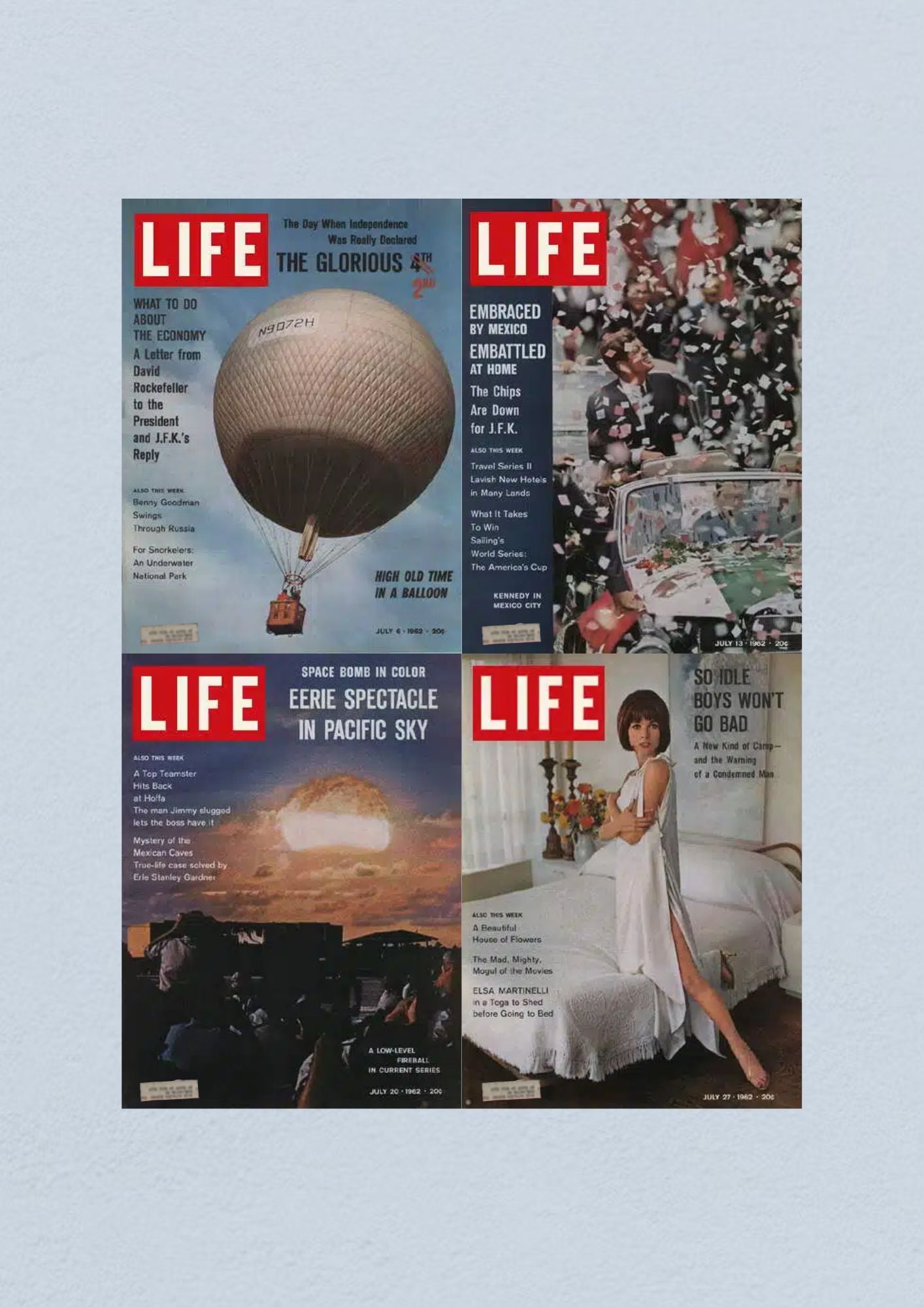 Life Magazine Lot of 4 Full Month July 1962 6, 13, 20, 27 Civil Rights Era