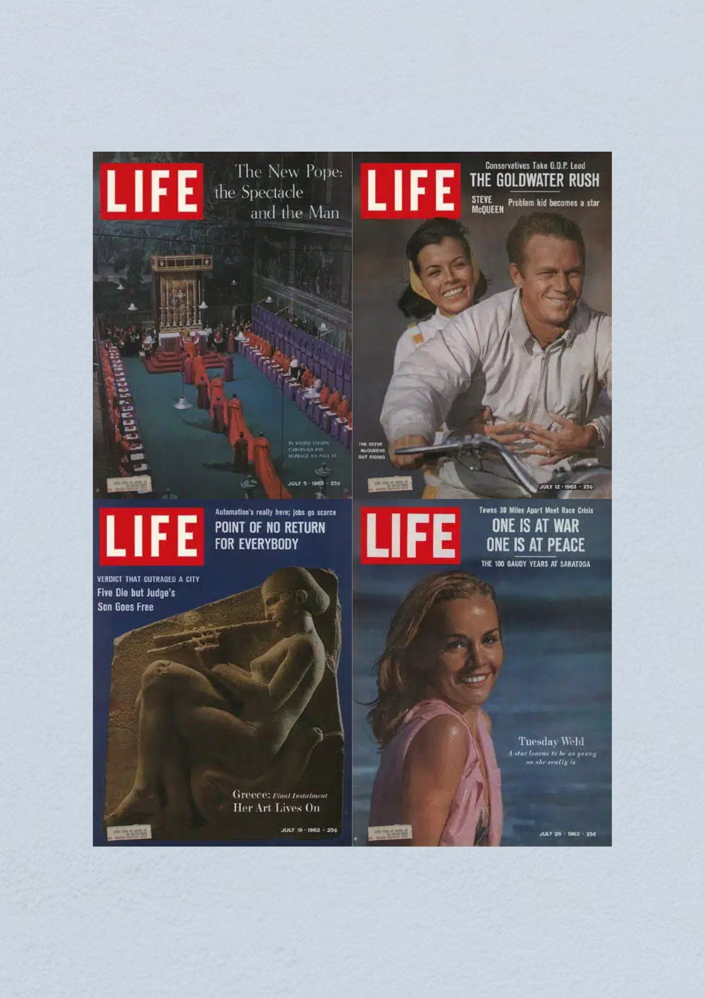 Life Magazine Lot of 4 Full Month July 1963 5, 12, 19, 26 Civil Rights Era