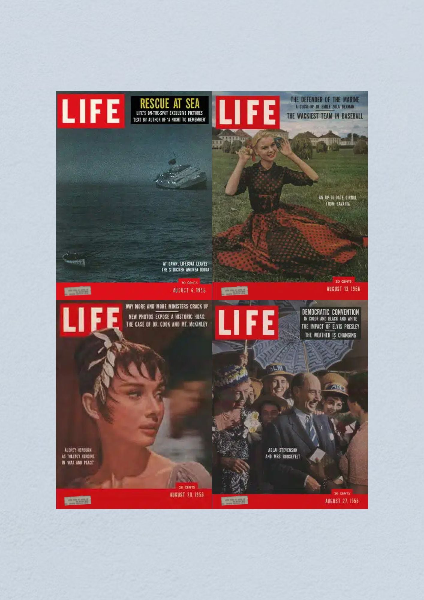 Life Magazine Lot of 4 Full Month August 1956 6, 13, 20, 27 Civil Rights Era