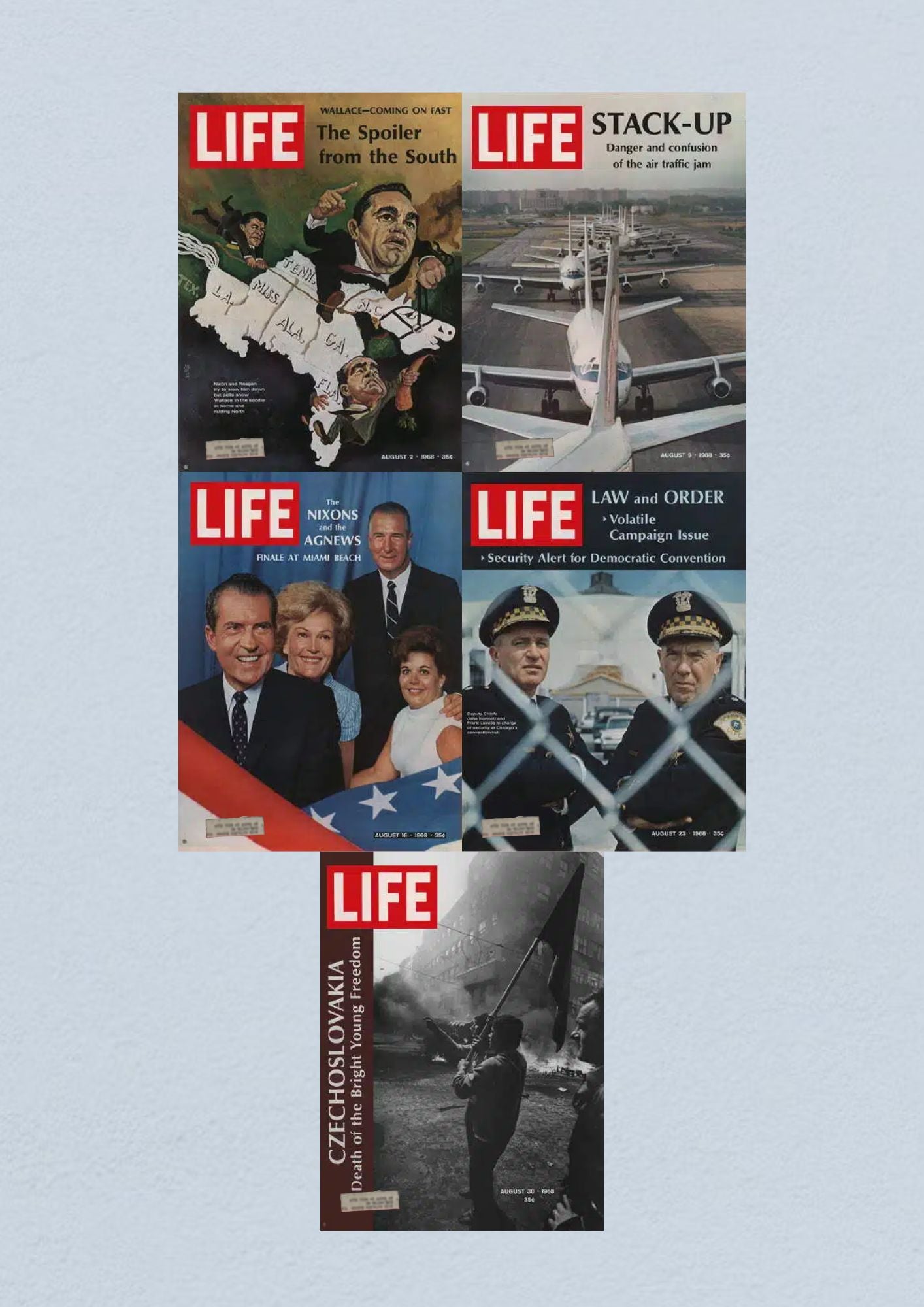 Life Magazine Lot of 5 Full Month of August 1968 2, 9, 16, 23, 30