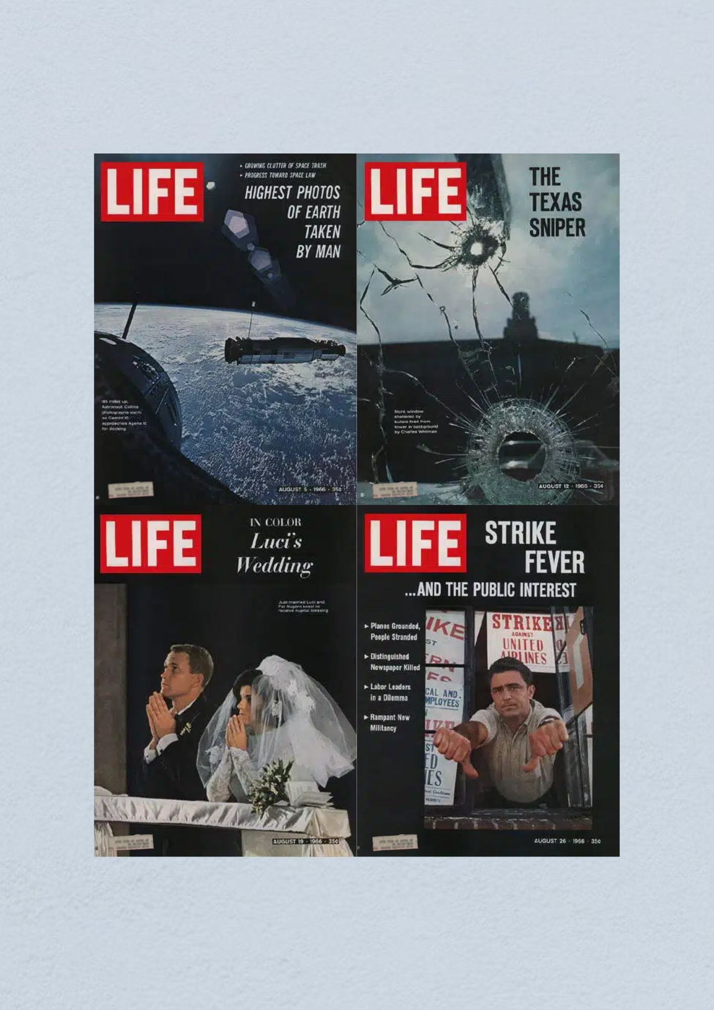 Life Magazine Lot of 4 Full Month of August 1966 5, 12, 19, 26