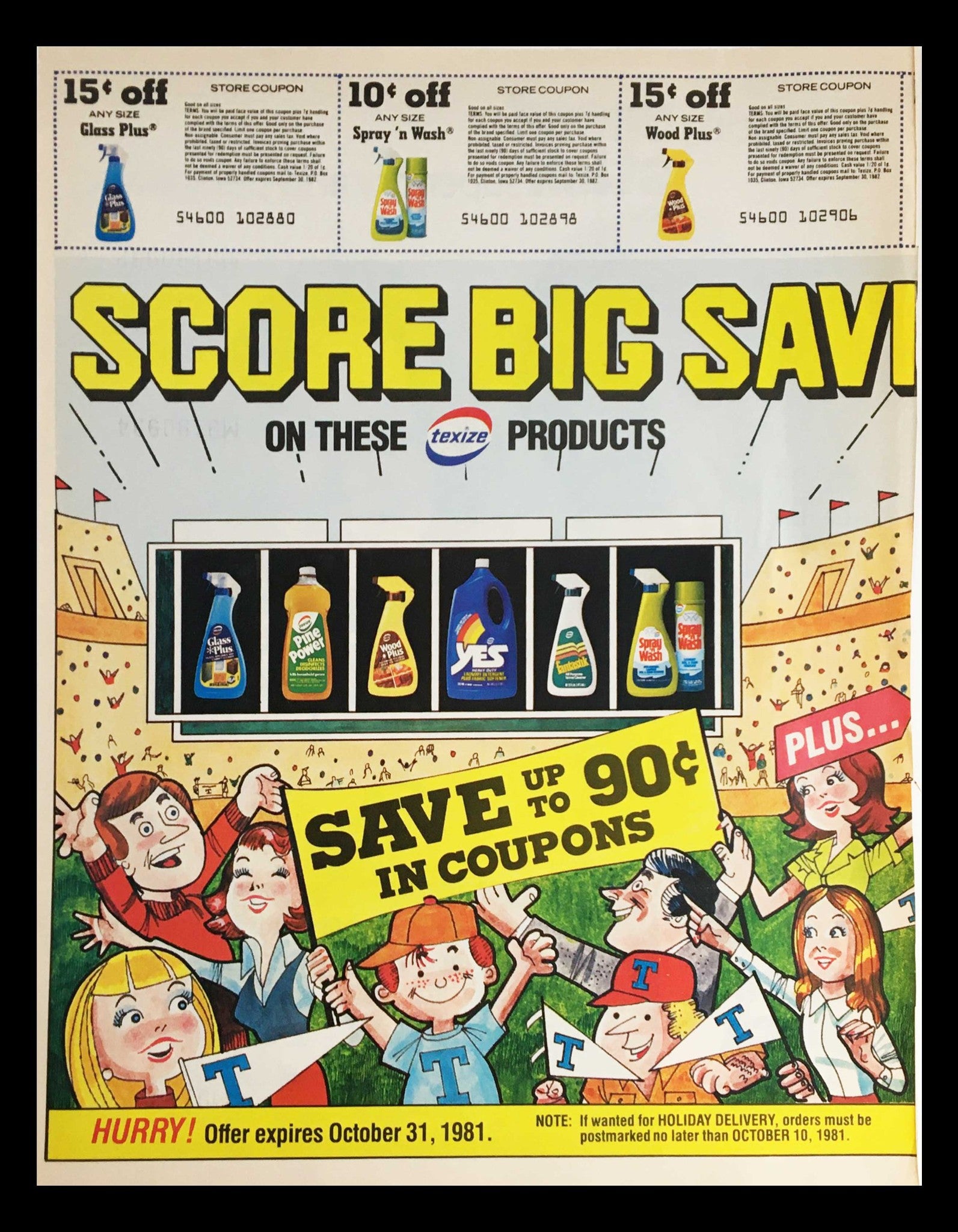 1981 Texize Products Score Big Circular Coupon Advertisement