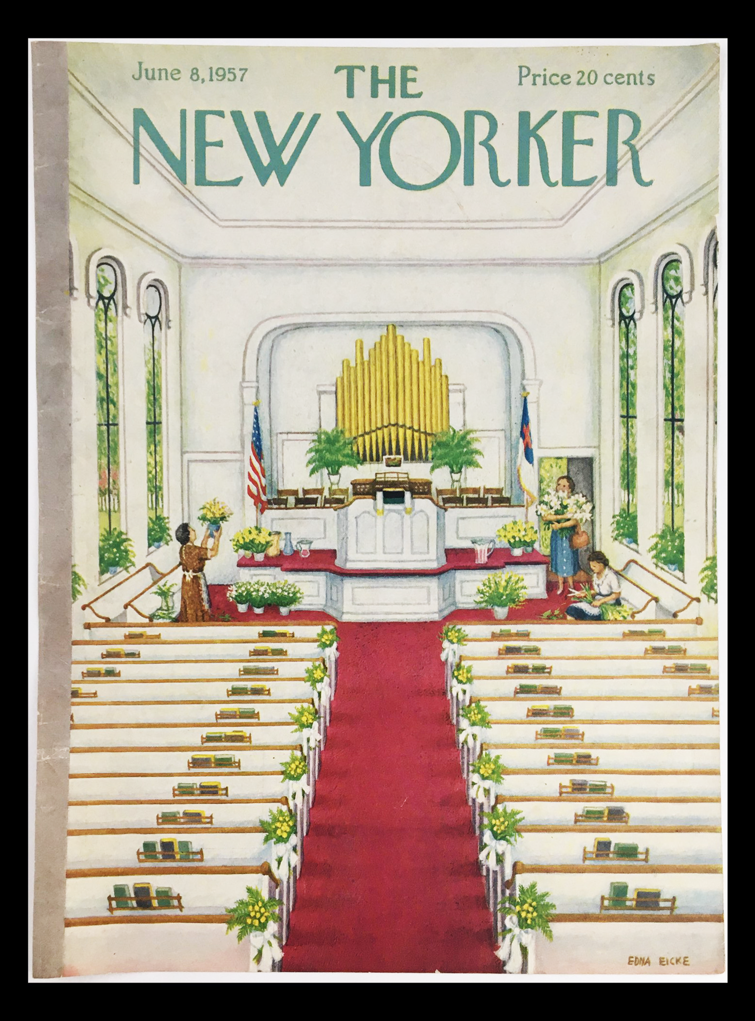 COVER ONLY The New Yorker June 8 1957 Full Cover Theme by Edna Eicke