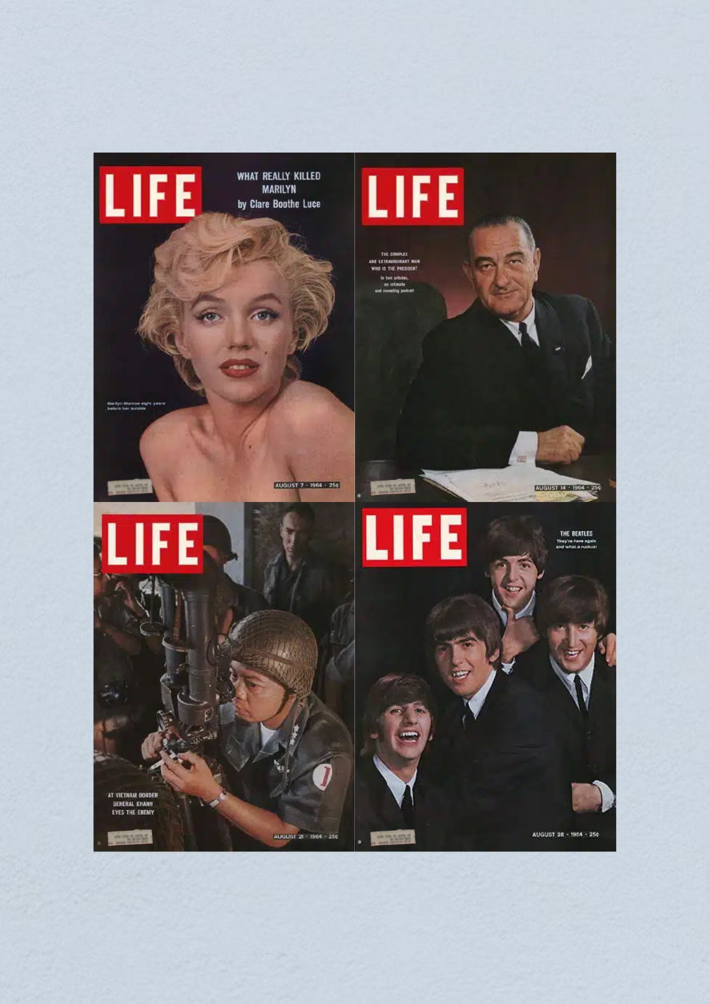 Life Magazine Lot of 4 Full Month August 1964 7, 14, 21, 28 Civil Rights Era