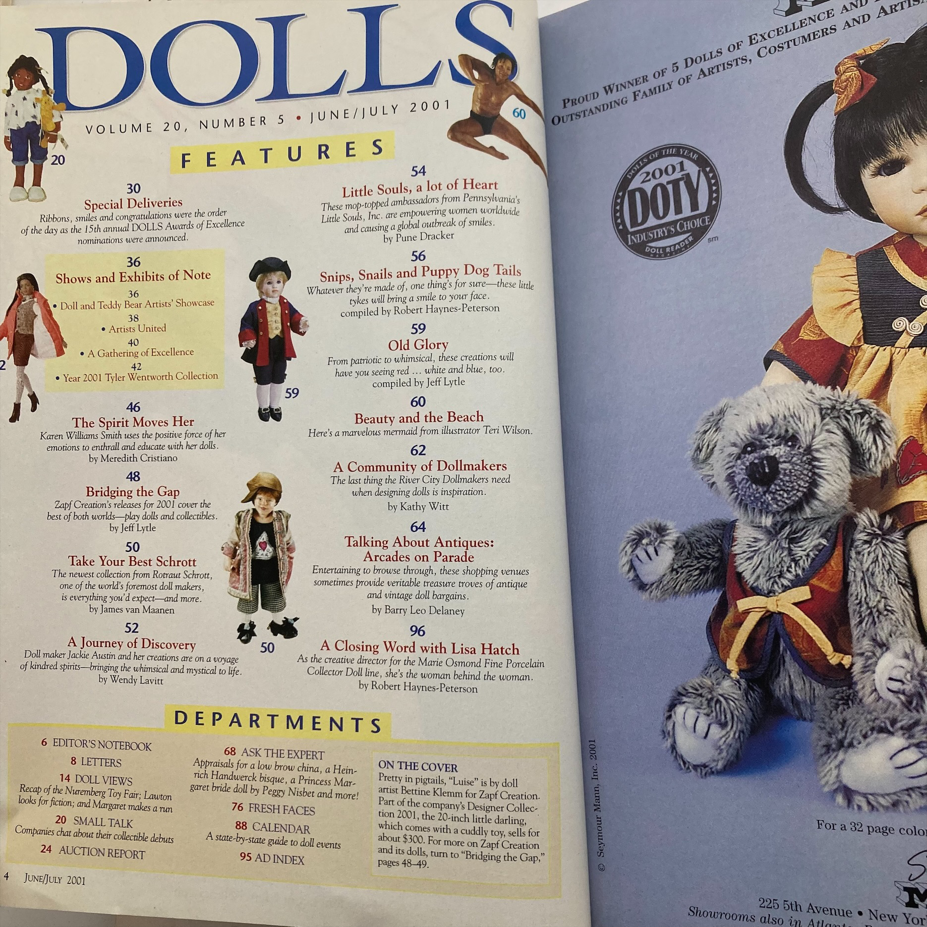 Dolls Magazine June 2001 Vol 20 No. 5 Zapf Creation's "Luise" No Label