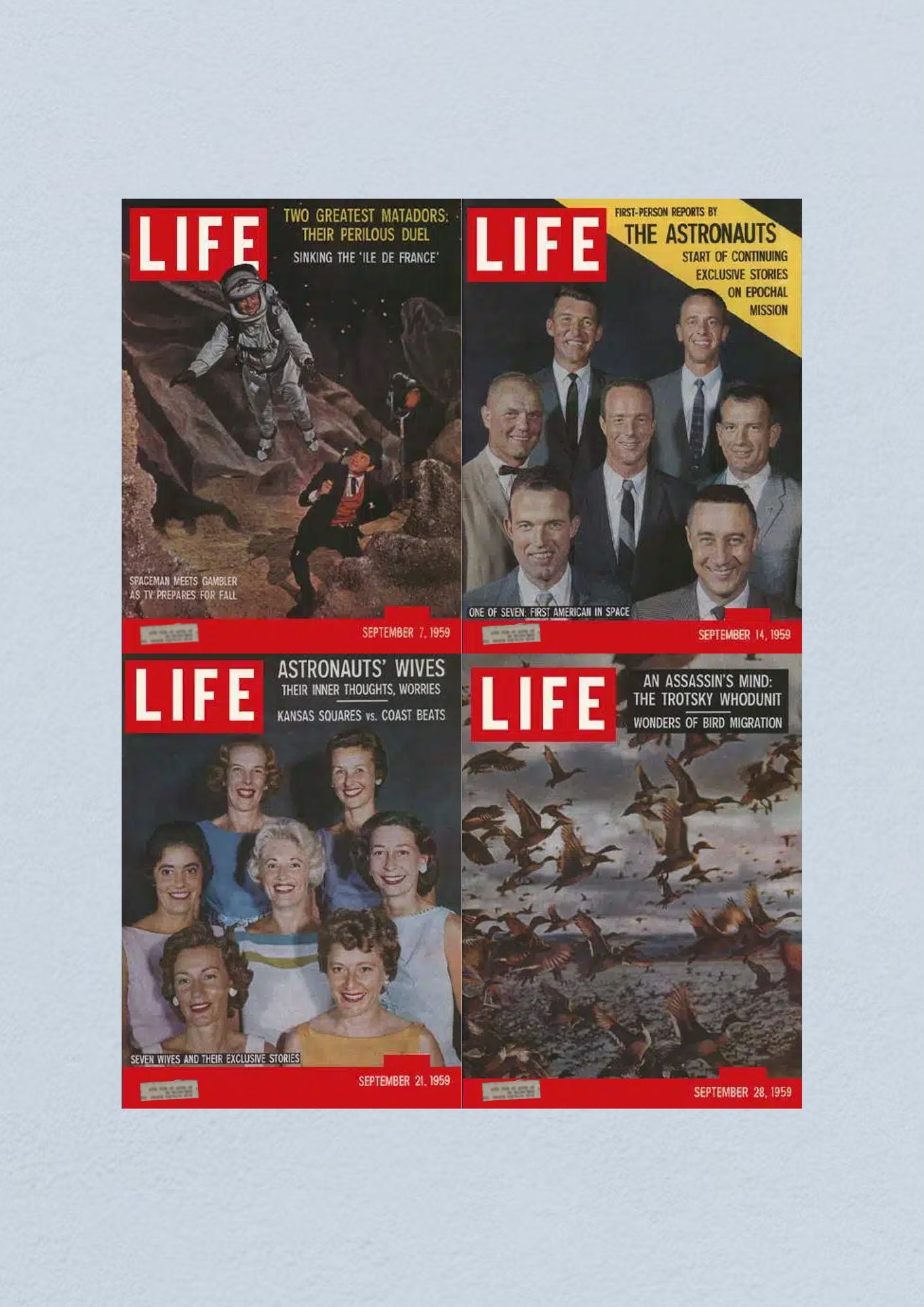 Life Magazine Lot of 4 Full Month September 1959 7, 14, 21, 28 Civil Rights Era