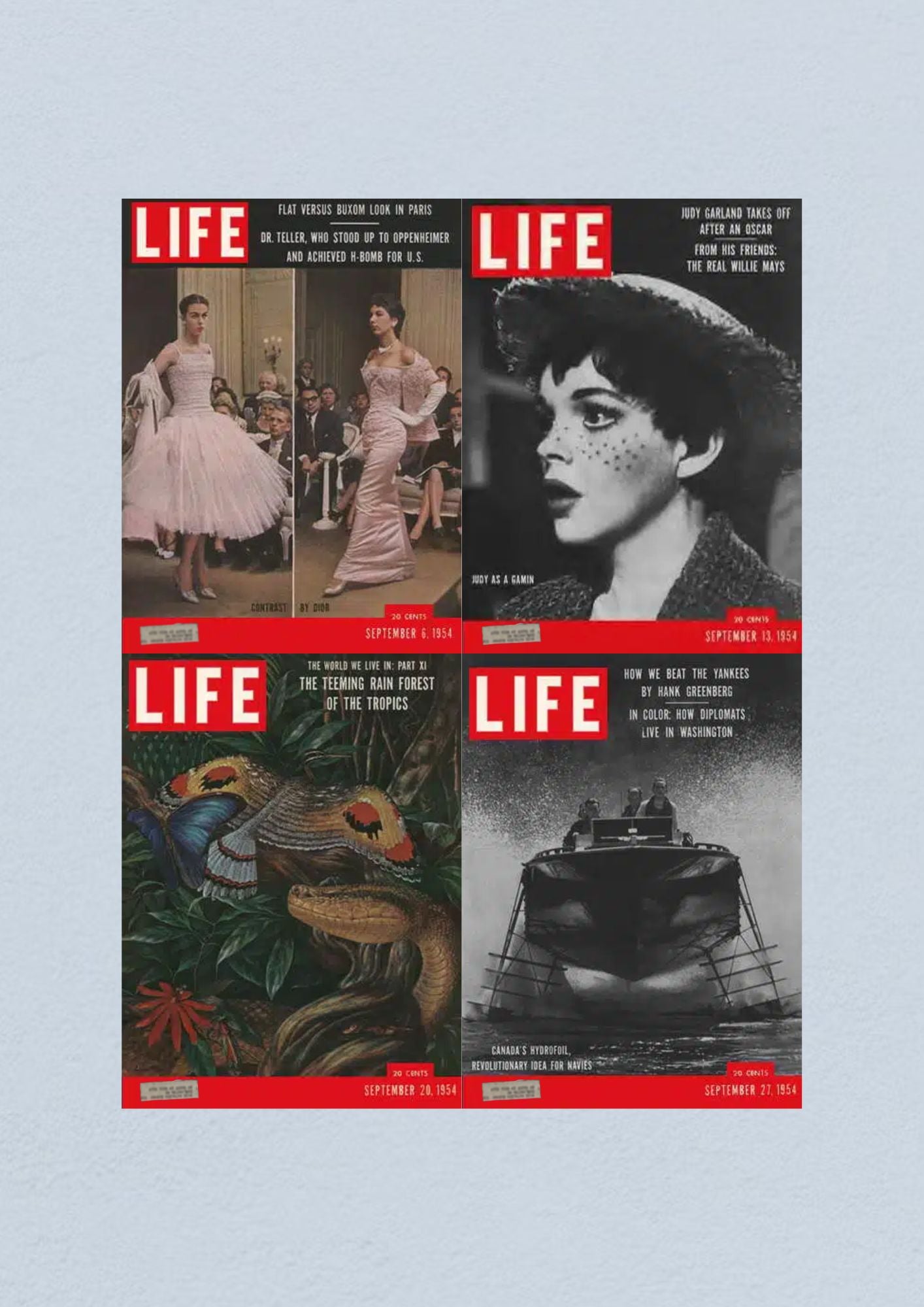 Life Magazine Lot of 4 Full Month September 1954 6, 13, 20, 27 Civil Rights Era