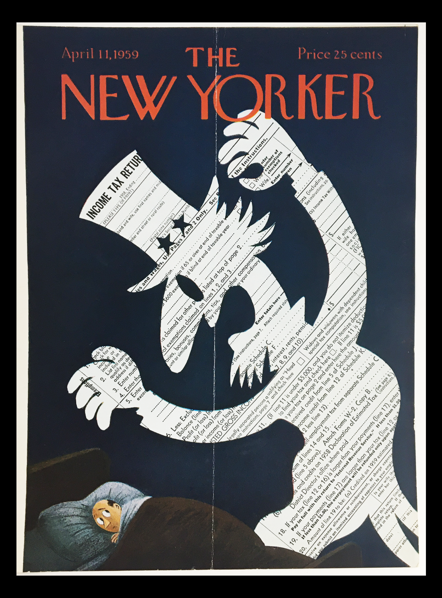 COVER ONLY The New Yorker April 11 1959 Full Cover Theme by Charles E. Martin