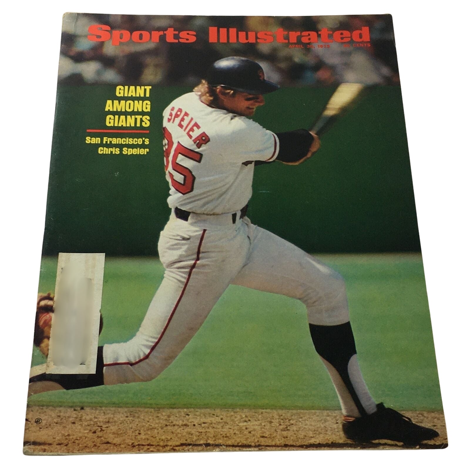 Cover of Sports Illustrated magazine titled 'Giant Among Giants' featuring San Francisco's Chris Speier, April 30, 1973.