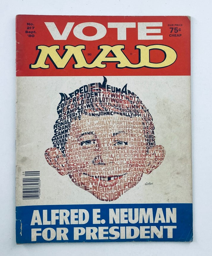 Mad Magazine September 1980 No. 217 Alfred President 4.0 VG Very Good No Label