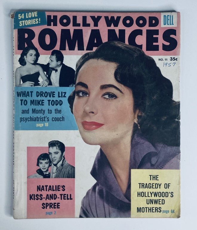 VTG Hollywood Romances Magazine 1957 #11 Liz Taylor, Mike Todd No Label