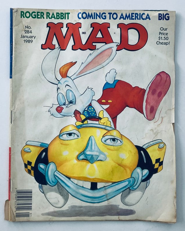 Mad Magazine January 1989 No. 284 Roger Rabbit Coming to America 2.0 GD No Label