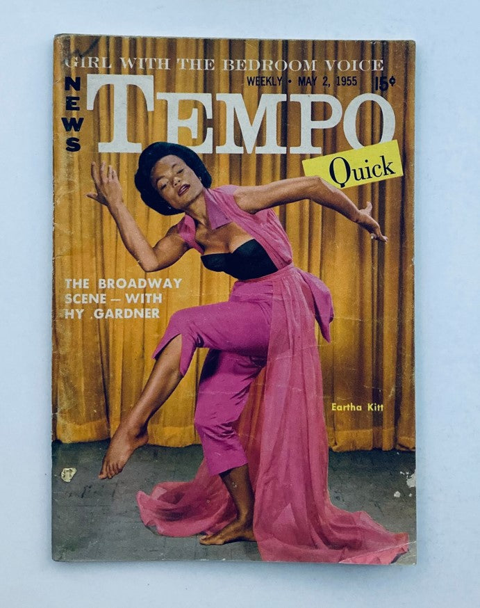 VTG Tempo & Quick Magazine May 2 1955 Vol 4 No. 18 Eartha Kitt No Label