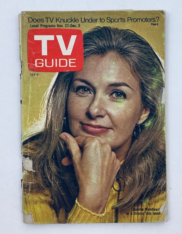 TV Guide Magazine November 27 1971 #974 Joanne Woodward Iowa Ed. No Label