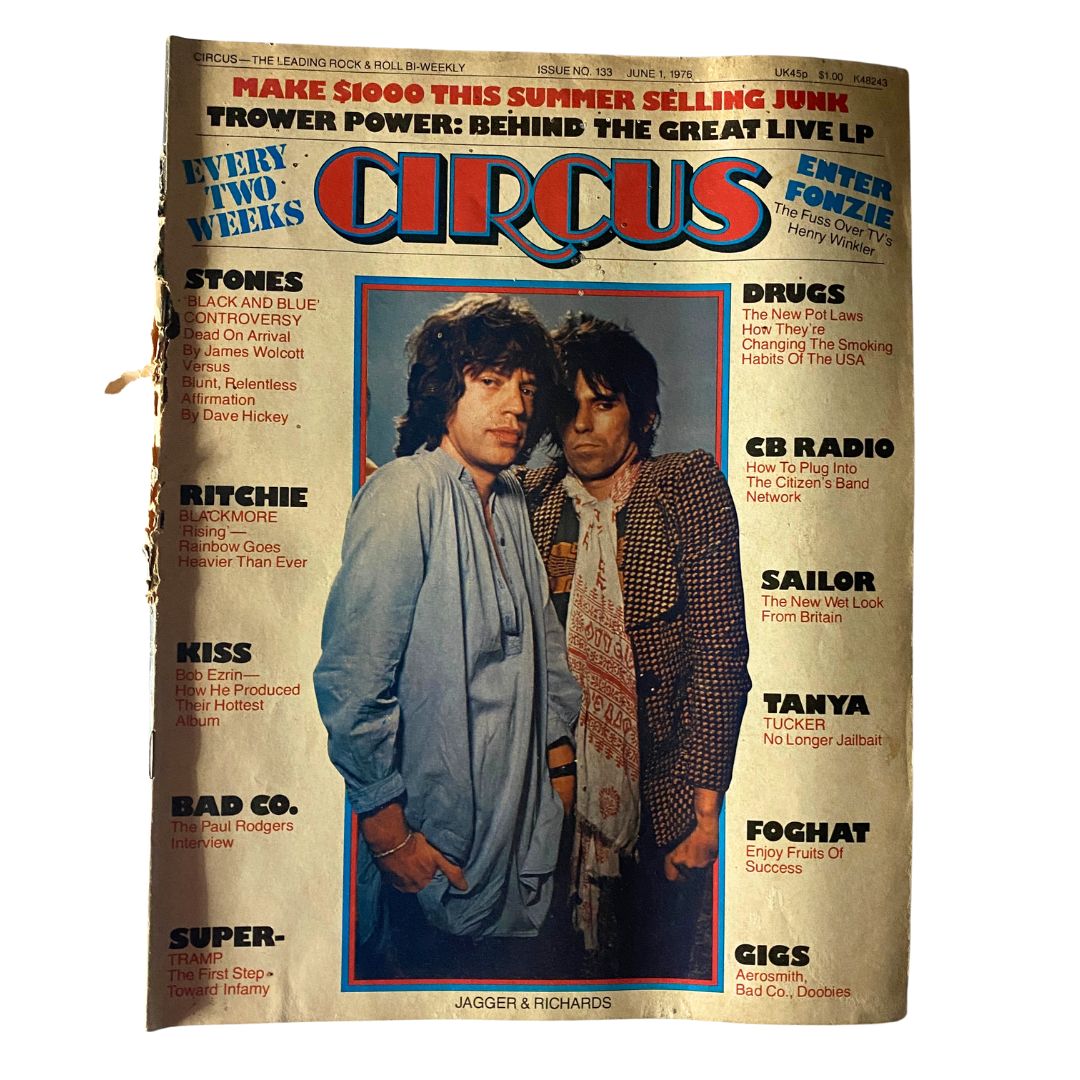 VTG Circus Magazine June 1 1976 No. 133 Jagger & Richards GD Interior No Label