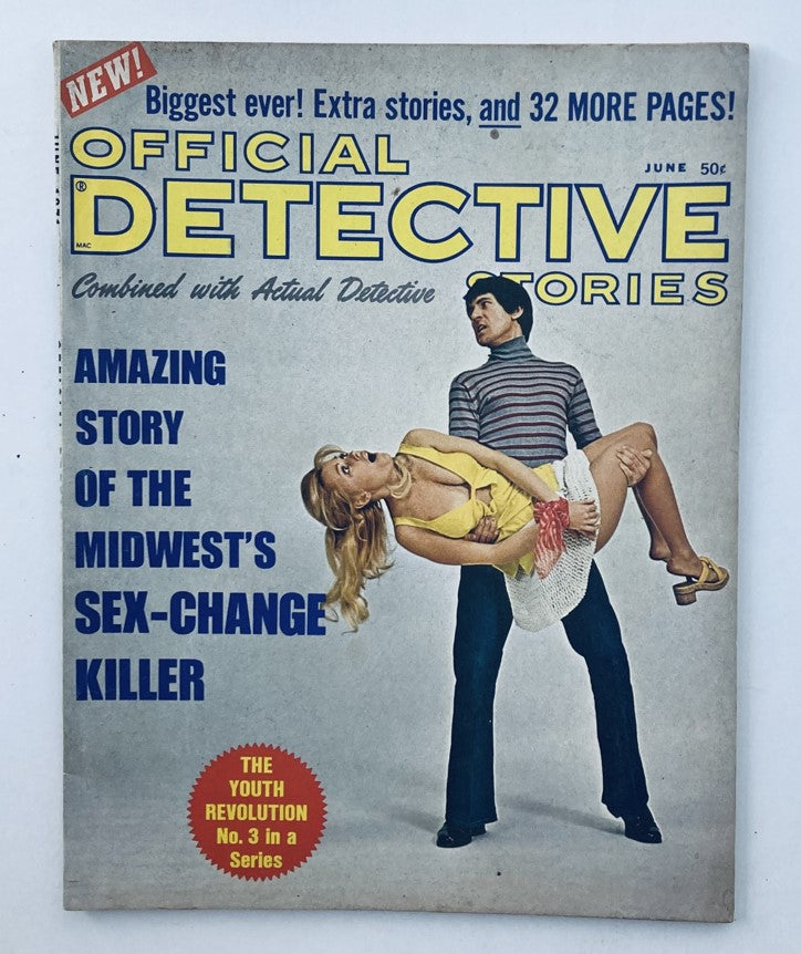 VTG Official Detective Stories Magazine June 1971 S*x-Change Killer No Label