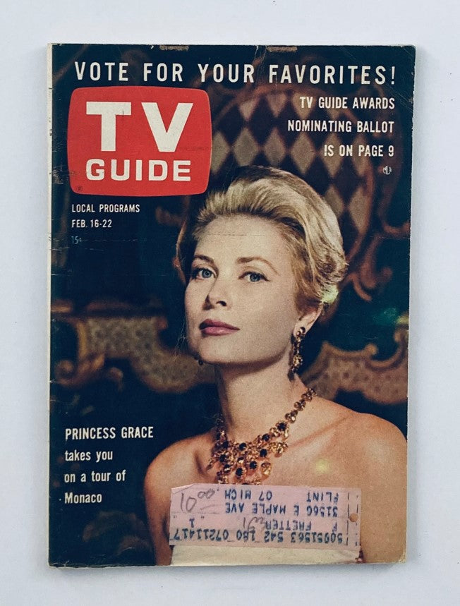 TV Guide Magazine February 16 1963 #516 Princess Grace MI State Ed. VG