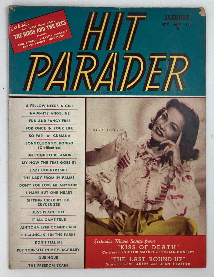 VTG Hit Parader Magazine January 1948 Vol 6 No. 2 Gene Tierney No Label