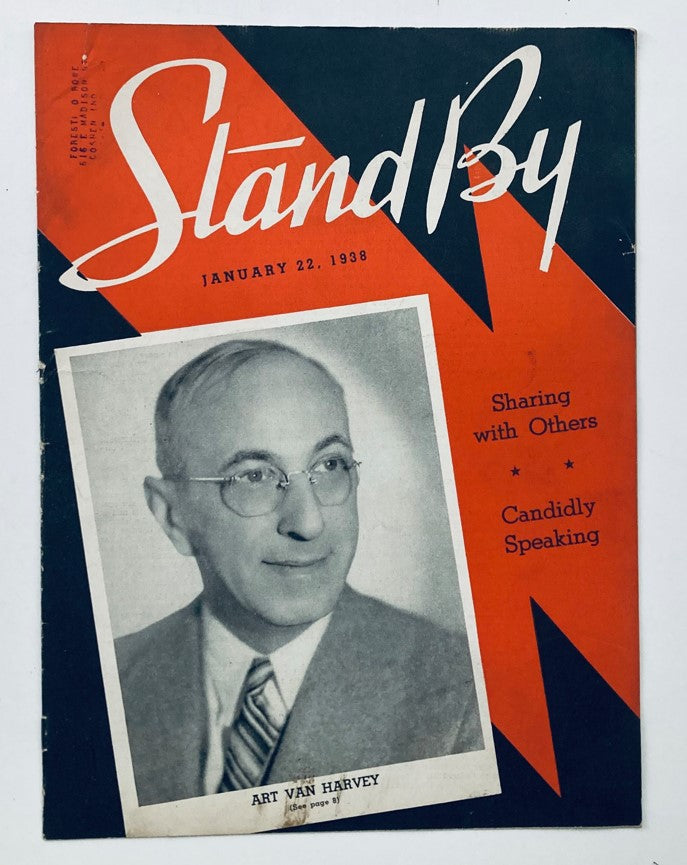 VTG Stand By Magazine January 22 1938 Art Van Harvey and Candidly Speaking