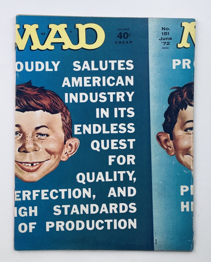 Mad Magazine June 1972 No. 151 Presidential Candidates 4.0 VG Very Good No Label