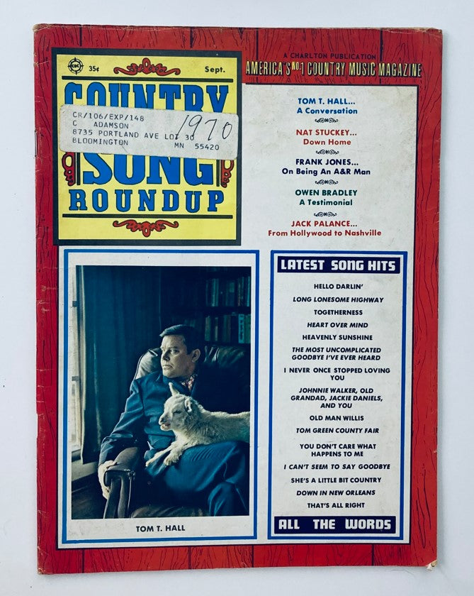 VTG Country Song Roundup Magazine September 1970 Tom T. Hall and Nat Stuckey