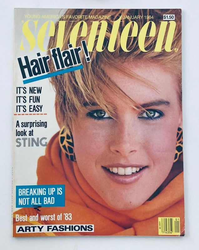 VTG Seventeen Magazine January 1984 Rachel Dillman and Sting No Label VG