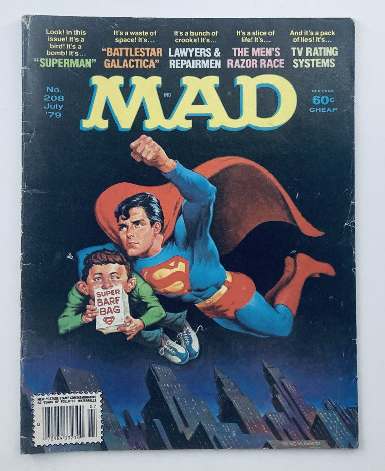 Mad Magazine July 1979 No. 208 It's Superman! 4.0 VG Very Good No Label