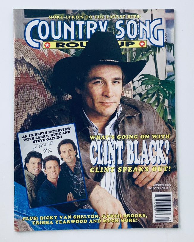 Country Song Roundup Magazine August 1992 Clint Black & Steve Gatlin No Label