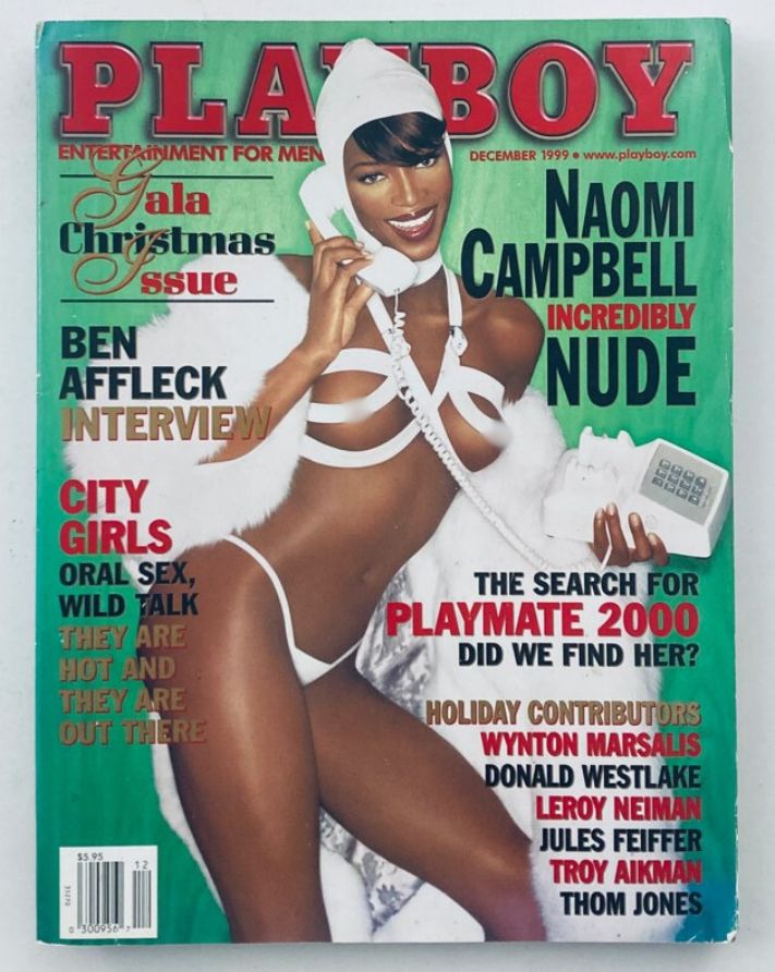 Playboy Magazine December 1999 Naomi Campbell Cover w Centerfold No Label