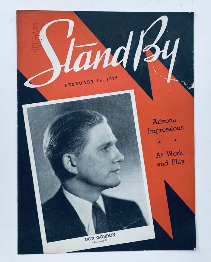 VTG Stand By Magazine February 19 1938 Don Gordon and At Work and Play