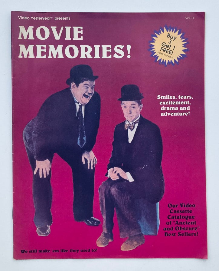 VTG Video Yesteryear Catalog Movie Memories Vol 2 Stan Laurel and Oliver Hardy