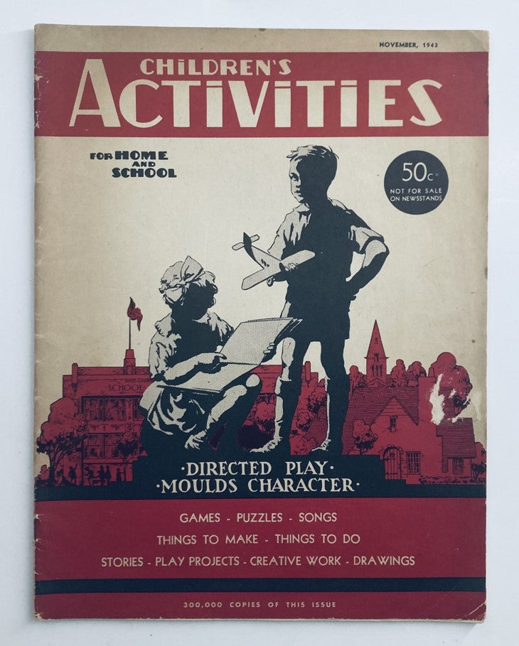 Children's Activities for Home and School November 1943 Brown Bear No Label