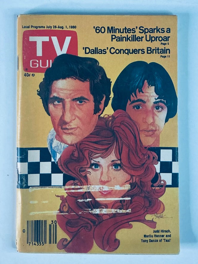 TV Guide Magazine July 26 1980 featuring Judd Hirsch, Marilu Henner, and Tony Danza on the cover, showcasing vintage television culture from the late 1970s.