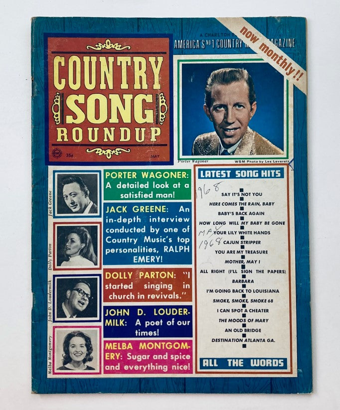 VTG Country Song Roundup Magazine May 1968 Porter Wagner, Jack Greene No Label