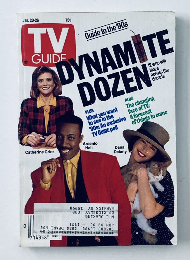 TV Guide Magazine January 20 1990 Arsenio Hall, Dana Delany NY Metro Ed.