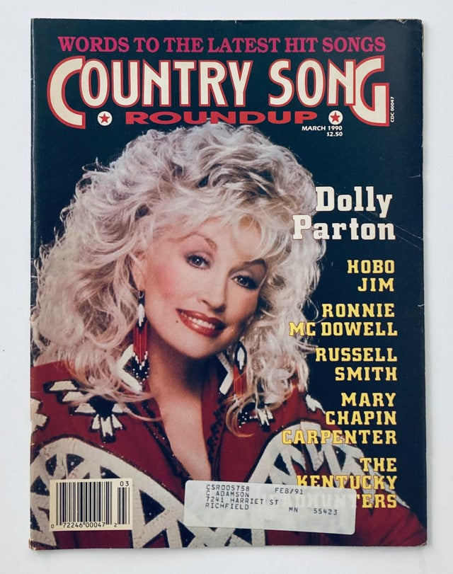 VTG Country Song Roundup Magazine March 1990 Dolly Parton and Ronnie McDowell