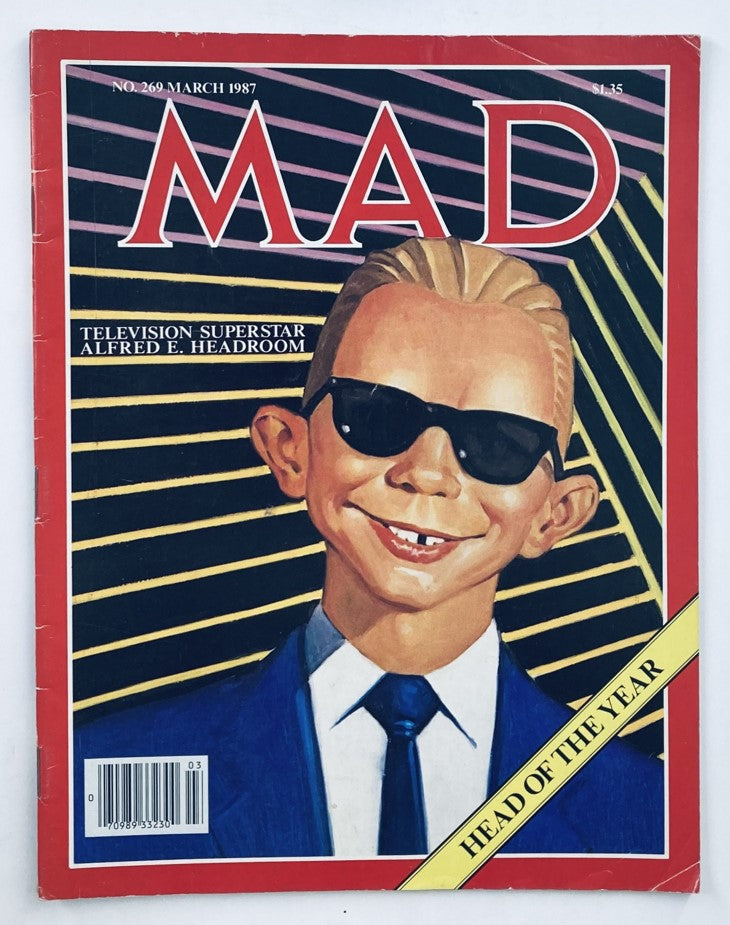 Mad Magazine March 1987 No. 269 Alfred E. Headroom 6.0 FN Fine No Label