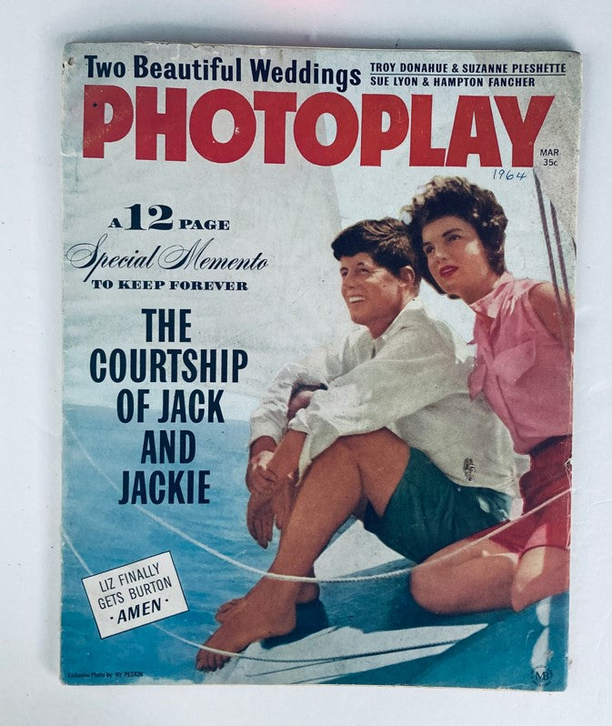 VTG Photoplay Magazine March 1964 Vol 65 No. 3 Jack & Jackie No Label