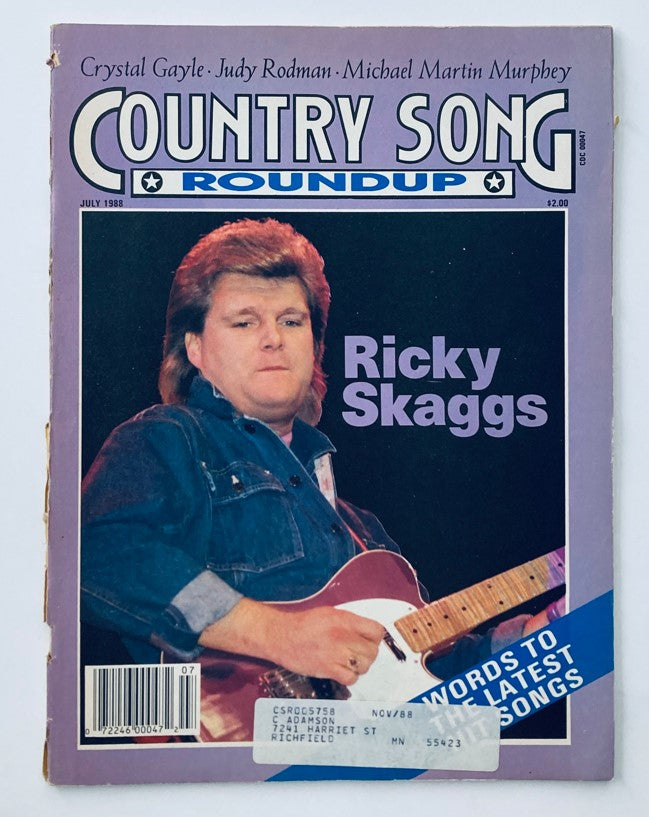 VTG Country Song Roundup Magazine July 1988 Ricky Skaggs and Crystal Gayle