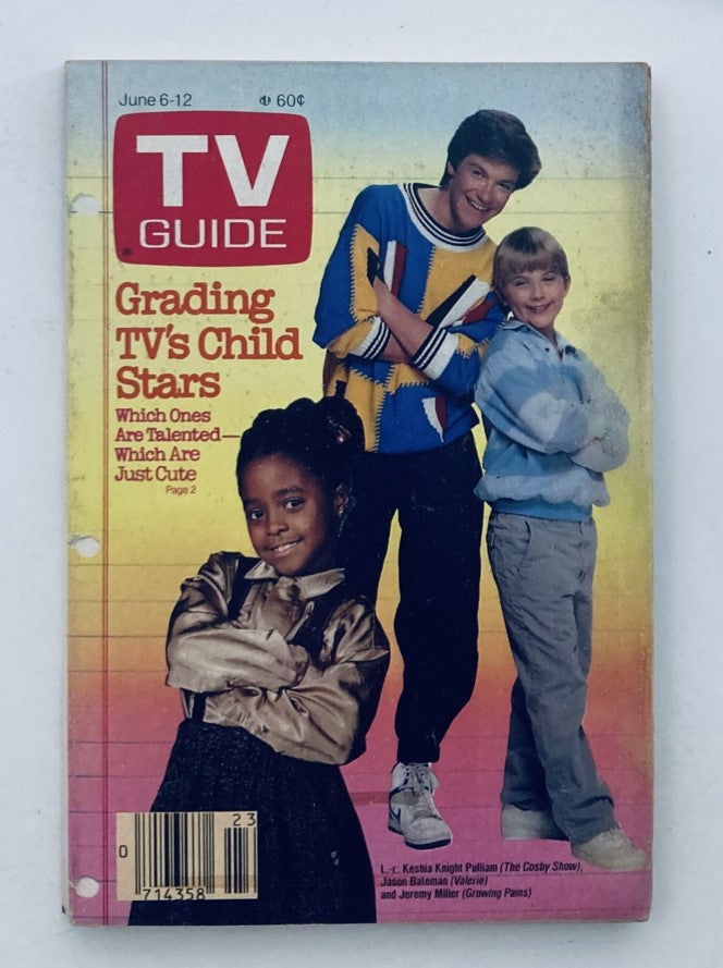 TV Guide Magazine cover from June 6, 1987 featuring Jason Bateman and Keshia Knight Pulliam, highlighting the theme of grading TV's child stars.