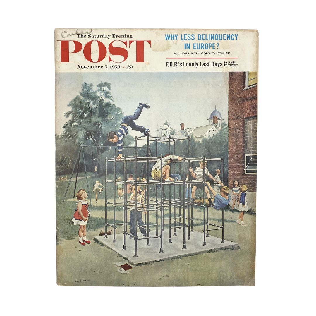 Saturday Evening Post Magazine November 7 1959 Jungle Gym - Hughes No Label