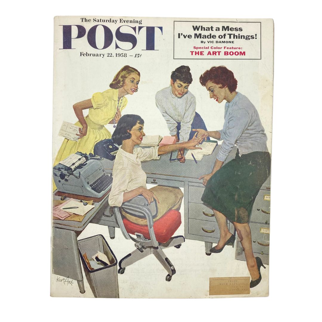 Saturday Evening Post Magazine February 22 1958 Ms. Newlyringed - Kurt Ard